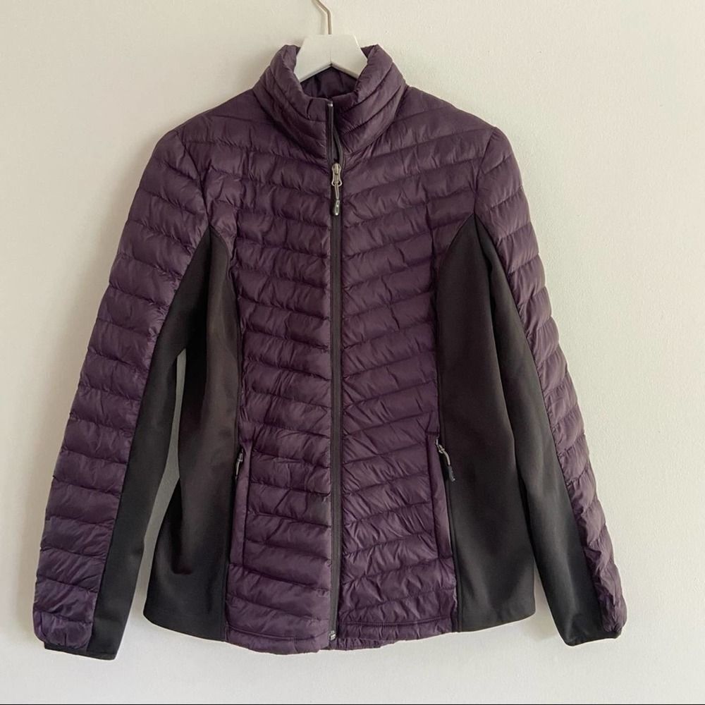 32 Degree Heat Mixed Media Puffer Jacket Purple Size Small